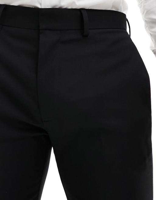 ASOS DESIGN slim tuxedo pants in black