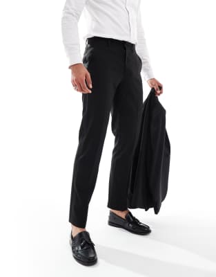 Asos Design Slim Tuxedo Pants In Black
