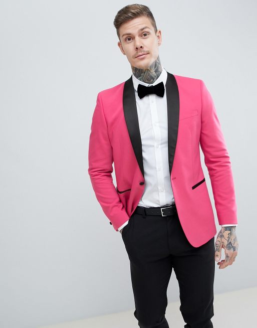 white and pink tuxedo