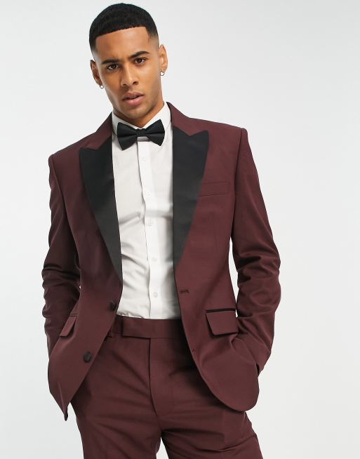 Burgundy suit 2024 jacket men