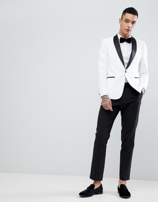 Black and hotsell white coat suit