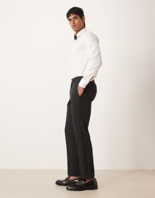 Asos Design Slim Tuxedo Suit Pants In Black