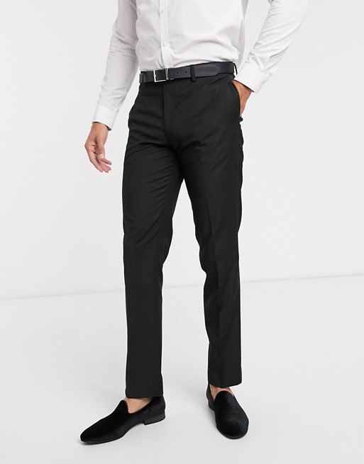 ASOS DESIGN slim tuxedo suit trousers in black