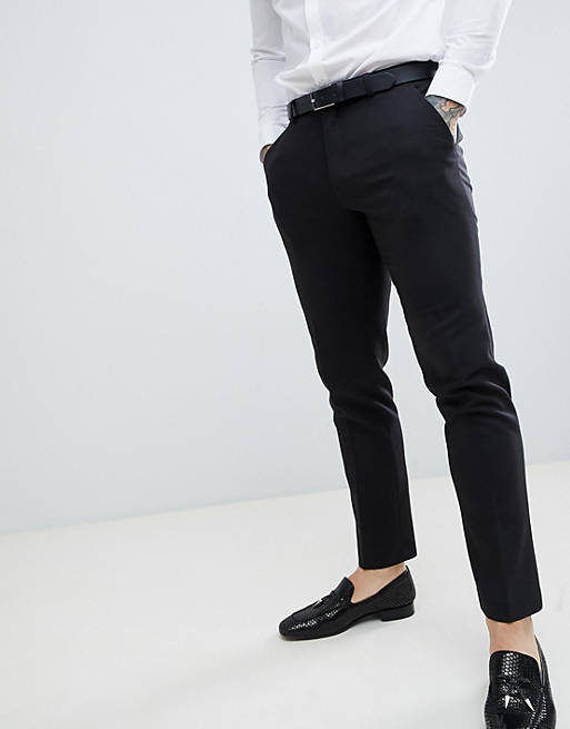 ASOS DESIGN Slim Tuxedo Suit Trousers In Black | ASOS