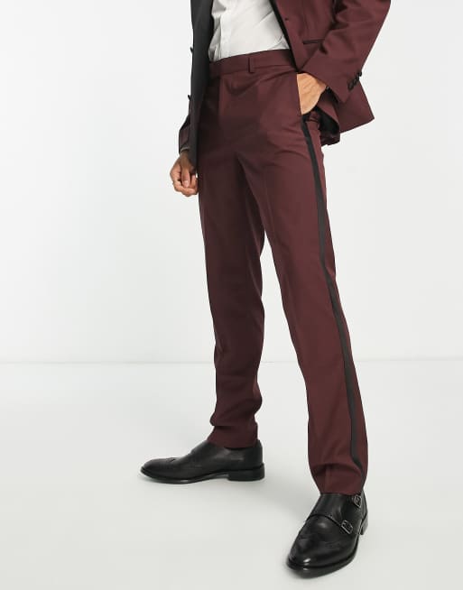 Burgundy skinny dress store pants