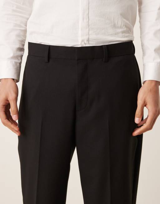ASOS DESIGN slim tuxedo suit trousers with satin detail in black, 4 of 5