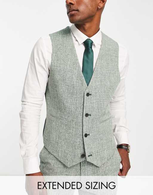 ASOS DESIGN slim suit in pine green crosshatch, 2 of 2