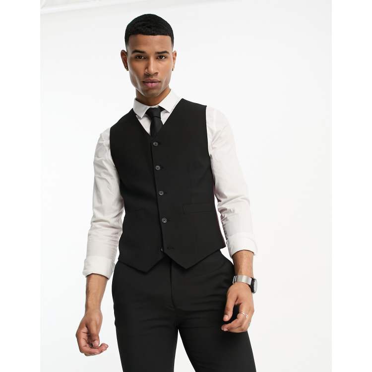 Black waistcoat suit sale