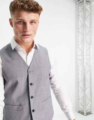 asos grey waistcoat