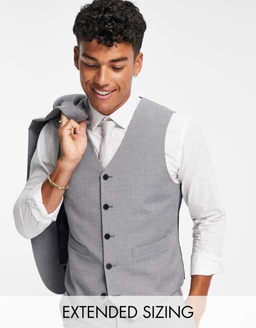 Asos hot sale grey waistcoat