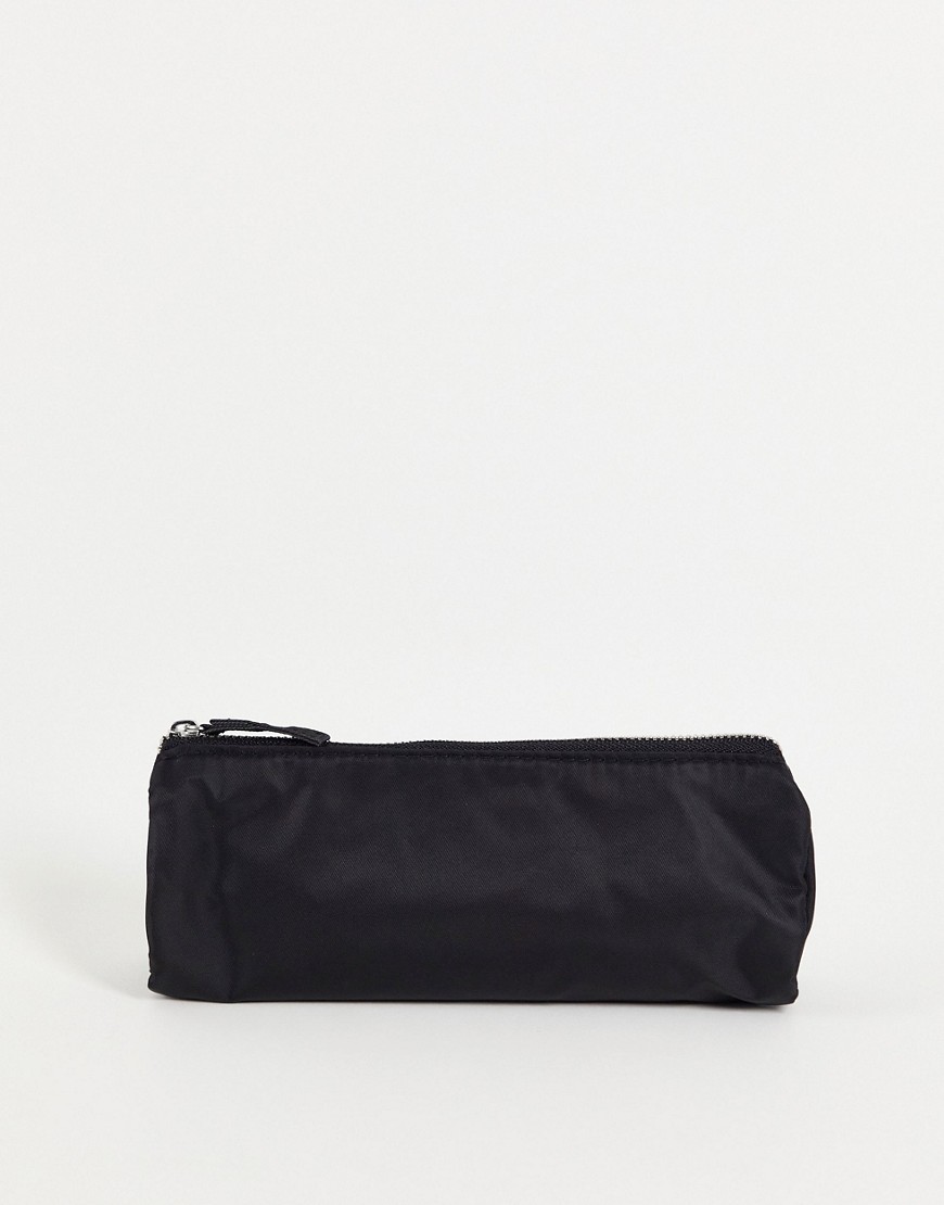 ASOS DESIGN slim washbag in black nylon