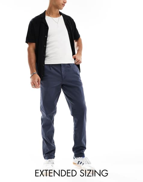 ASOS DESIGN slim washed chino in dark blue - view 1