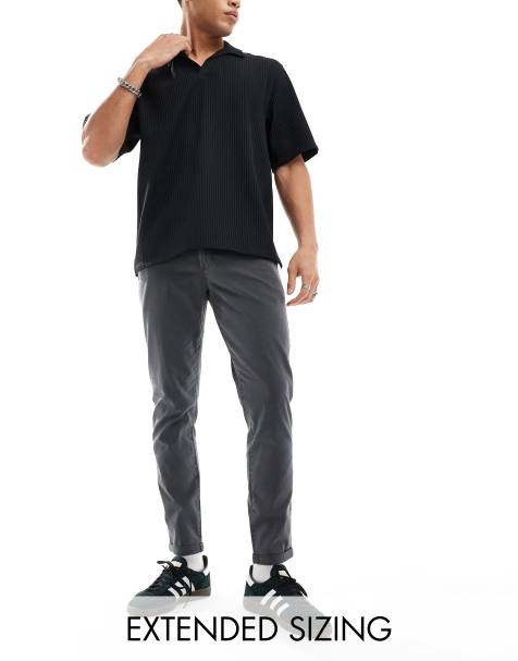 ASOS DESIGN slim washed chino in navy