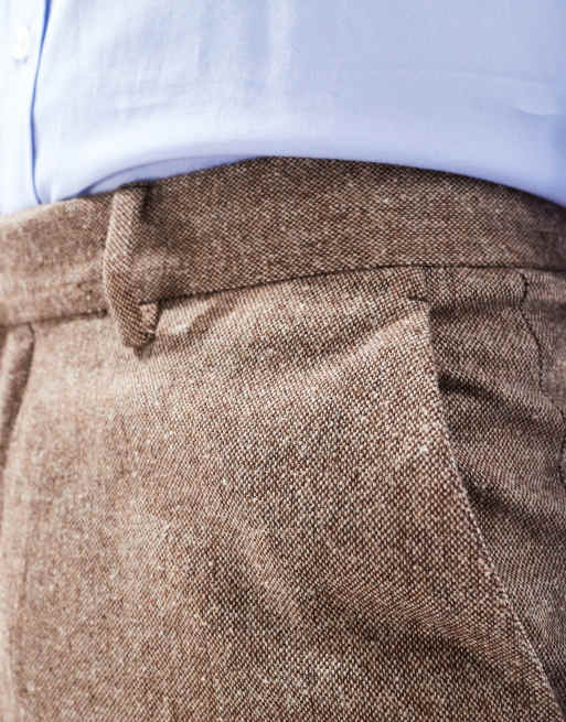 ASOS DESIGN slim wool blend suit pants in beige