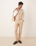 [ASOS DESIGN] ASOS DESIGN slim wool blend suit pants in camel-Neutral W32 L34 CAMEL
