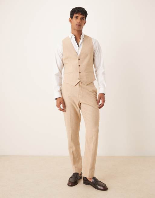 ASOS DESIGN slim wool blend suit vest in camel, 2 of 5