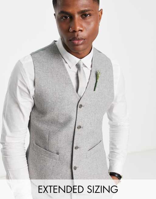 Asos grey waistcoat sale