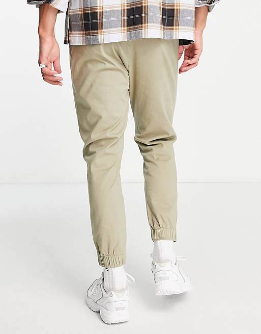 Trousers & Chinos slim woven joggers in dark beige 