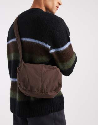 Asos Design Sling Crossbody Bag In Brown