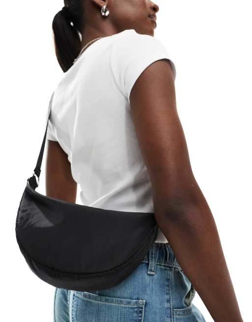 Black nylon outlet crossbody bag