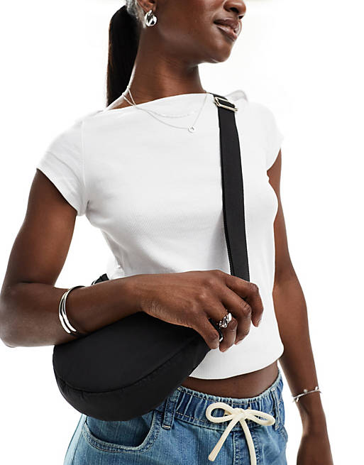 ASOS DESIGN sling nylon crossbody bag in black | ASOS