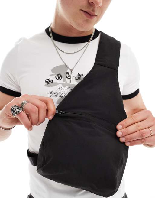 ASOS DESIGN - Sling-rygsæk med forlomme i sort, 4 af 4