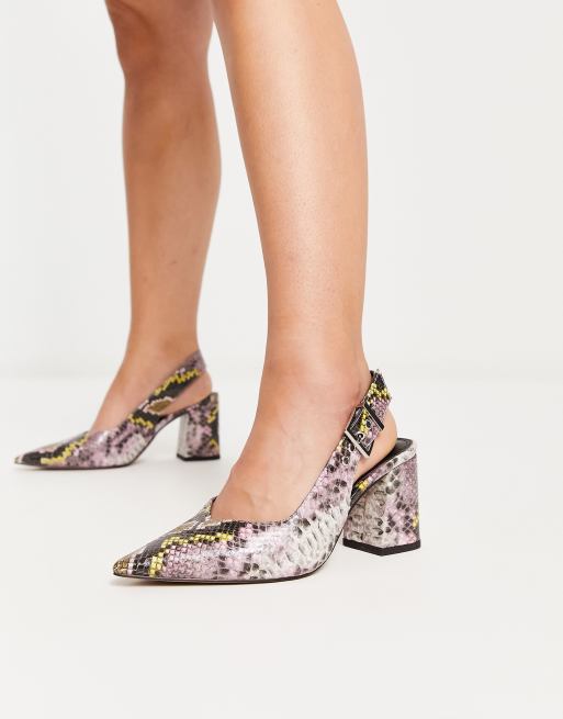 ASOS DESIGN Slingback schoenen met blokhak en brede pasvorm in