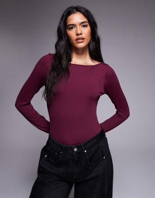 Asos Design Slinky Boat Neck Tank Top In Multi