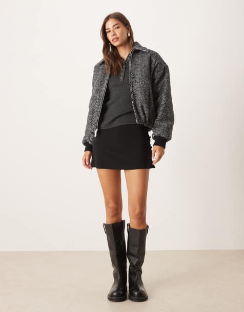 ASOS DESIGN slinky button detail skort in black - view 1