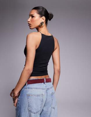Shop Asos Design Slinky Cami Top In Black