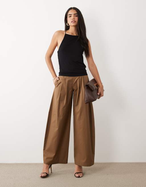 ASOS DESIGN slinky cami with trim detail and cowl back in black, 2 of 4