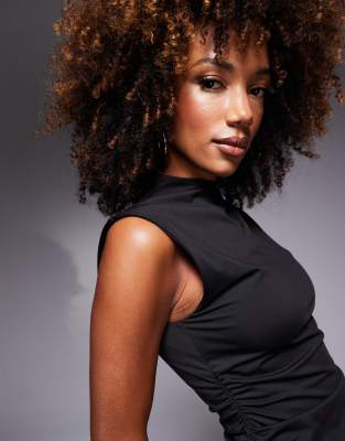 ASOS DESIGN SLINKY DOUBLED BASE LAYER TANK TOP WITH RUCHING 