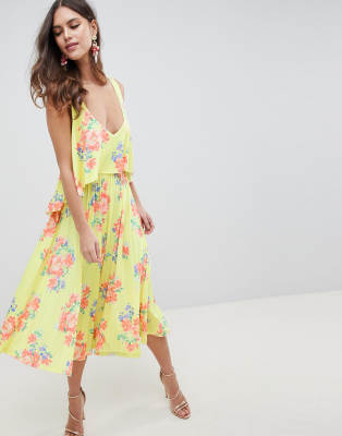 floral cape dress