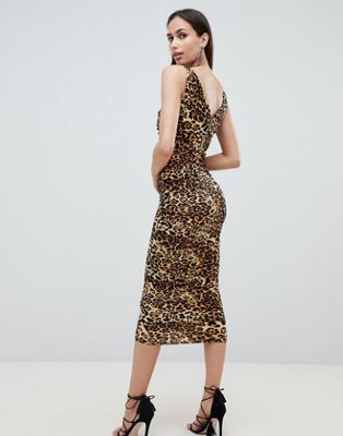 slinky leopard print dress