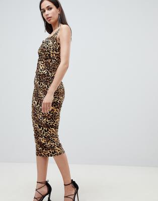 slinky leopard print dress