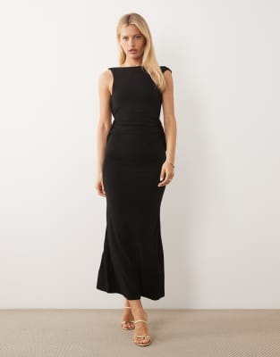 black slinky knot drape midaxi dress ASOS DESIGN maxi with back detail in Jovani -43859 Strapless Black size-uk-12 dark directive SIZE:XXL