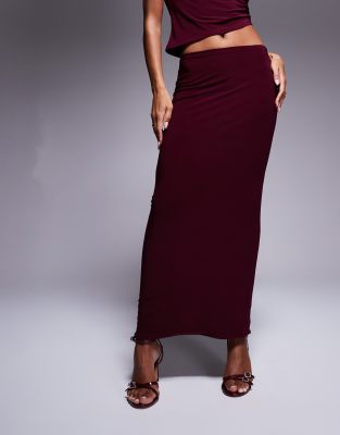 Asos Design Slinky Maxi Skirt In Purple