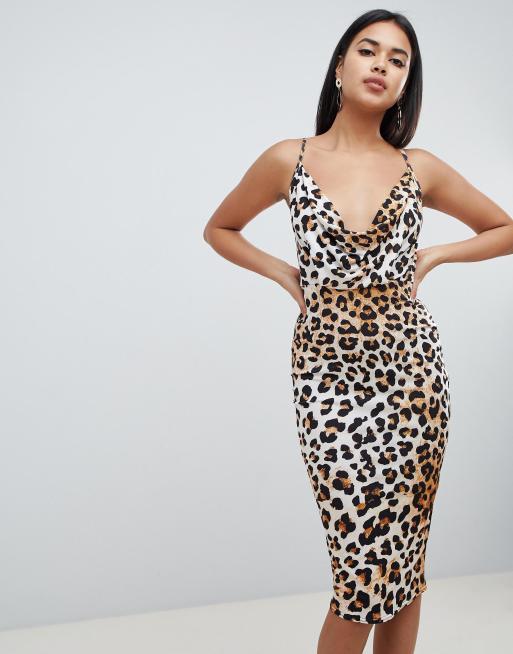 Leopard hotsell cowl dress