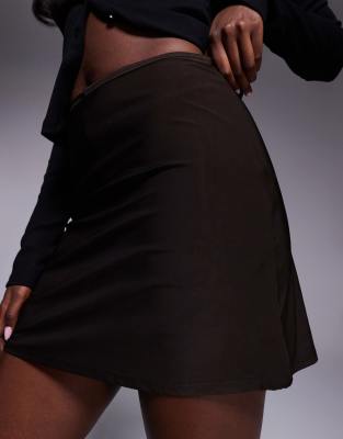 slinky mini skort in brown