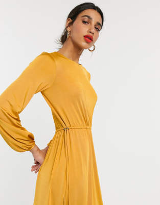 asos gold satin dress