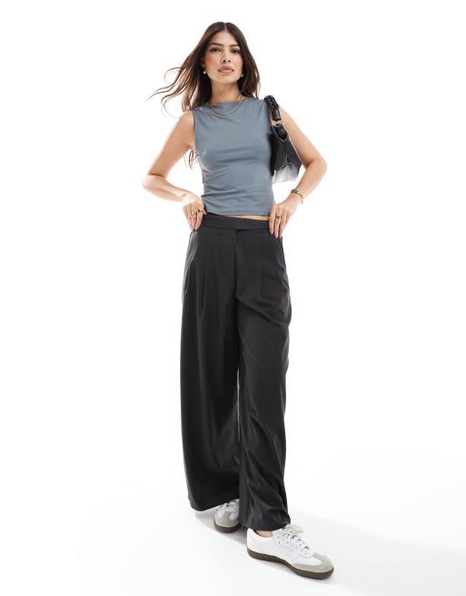 ASOS DESIGN slinky slash neck singlet in petrol blue, 2 of 4