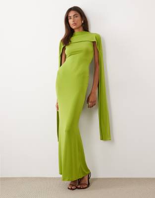 Asos Design Slinky Sleeveless Extreme Scarf Detail Maxi Dress In Multi