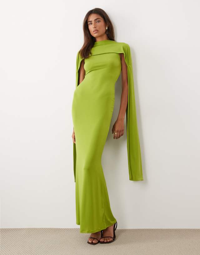 green dress buy ASOS Design - Slinky Sleeveless Maxi - Women - Polyester/Spandex - 12 US sage green dress