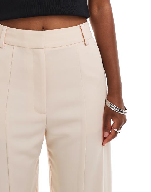 ASOS DESIGN slinky tab detail mensy tailored pants in champagne, 5 of 5