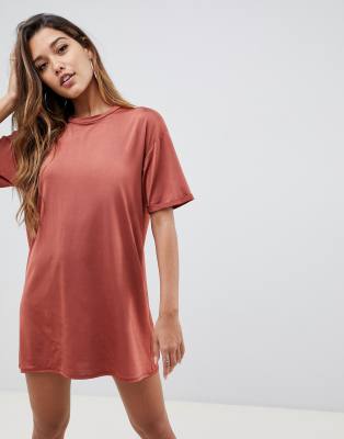 rolled sleeve t shirt dress