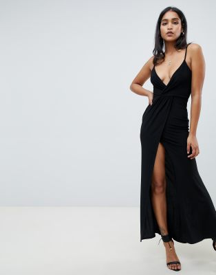 slinky wrap maxi dress