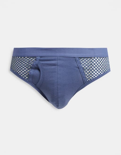 ASOS DESIGN – Slip aus blauem Netzstoff