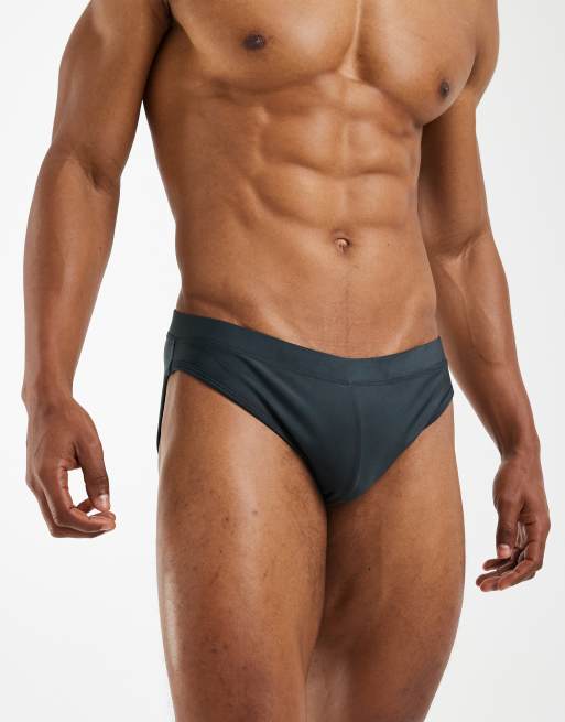 ASOS DESIGN - Slip da bagno grigio antracite, 4 di 5