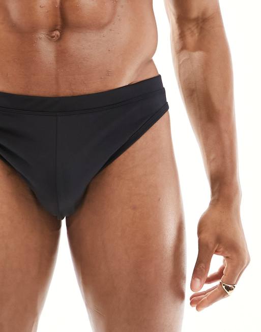 ASOS DESIGN - Slip da bagno neri con dettaglio ad anello , 2 di 4