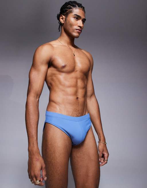 ASOS DESIGN - Slip da bagno testurizzati blu, 2 di 4